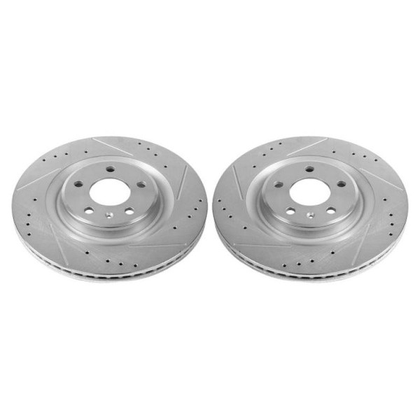 Power Stop 17-19 Audi A4 Rear Evolution Drilled & Slotted Rotors - Pair - EBR1209XPR