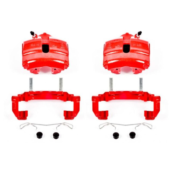 Power Stop 08-09 Audi TT Front Red Calipers w/Brackets - Pair - S2974A