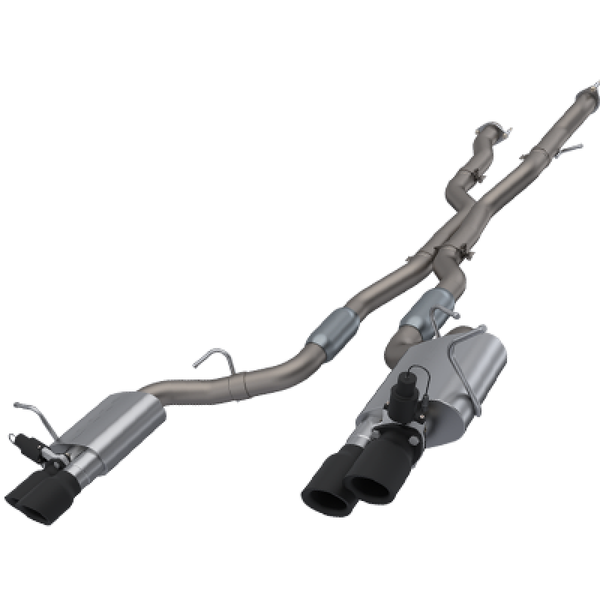 2018-2022 Jeep Grand Cherokee Trackhawk QTP Screamer Cat Back Black Tips - 427218B