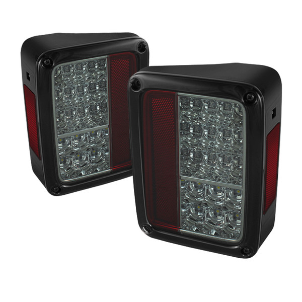 Spyder Jeep Wrangler 07-15 LED Tail Lights Smoke ALT-YD-JWA07-LED-SM - 5070418