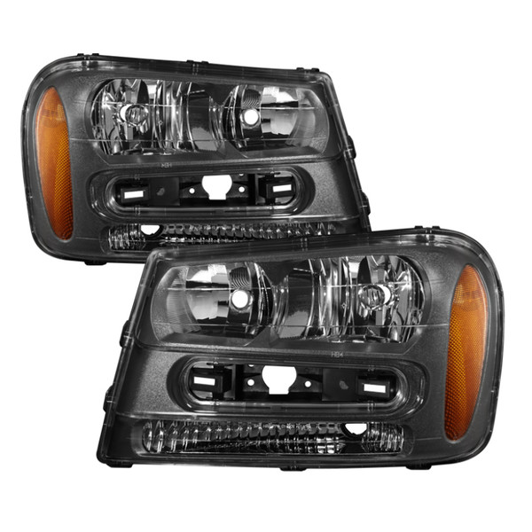 Xtune Chevy Trailblazer 02-09 Crystal Headlights Black HD-JH-CTB02-AM-BK - 9023538