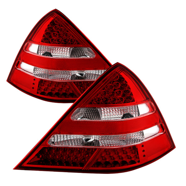 Xtune Mercedes R170 Slk 98-04 LED Tail Lights ( R171 Amg Look ) Red Clear ALT-JH-MBR17098-LED-RC - 9030192