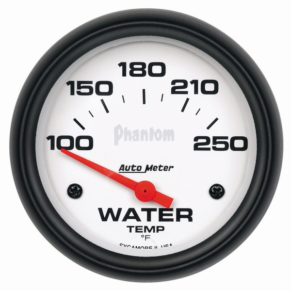 Autometer Phantom 66mm 100-250 Deg F Short Sweep Electonic Water Temperature Gauge - 5837