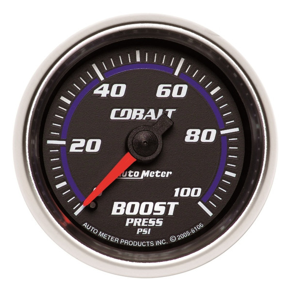 Autometer Cobalt 52mm 0-100psi Mechanical Boost Gauge - 6106