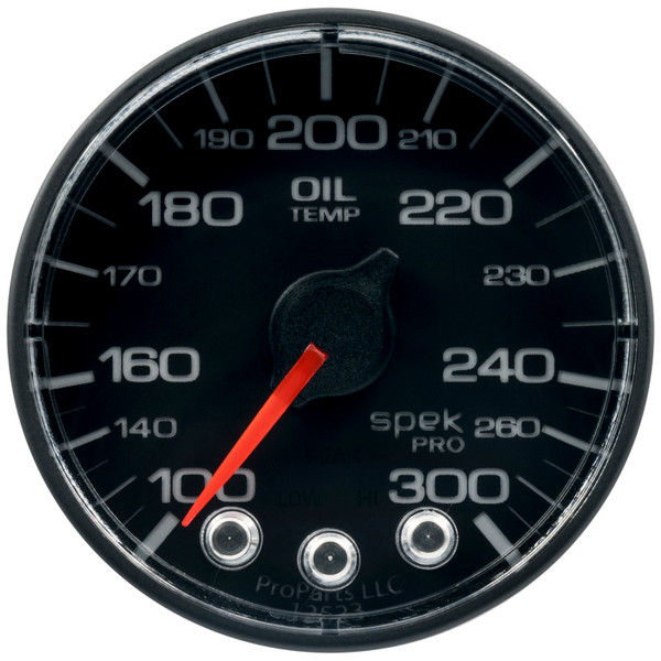 Autometer Spek-Pro 52.4mm 100-300 F Deg Digital Stepper Motor Oil Temp Gauge - P322328
