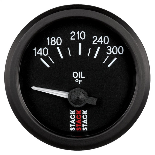 Autometer Stack 52mm 140-300 Deg F 1/8in NPTF Electric Oil Temp Gauge - Black - ST3210