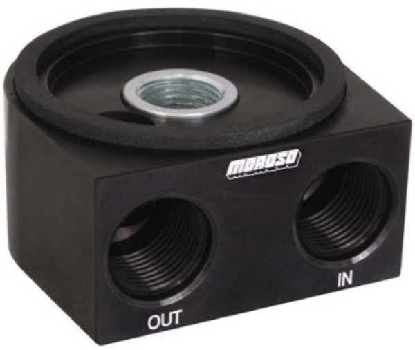 Moroso Universal Oil Filter Adapter - Sandwich - Oil Cooler - 22mm-1.5in Thread & 2-5/8in O-Ring - 23699