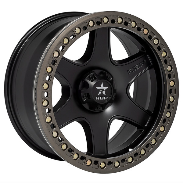 RBP 50R Cobra 20x9.0 5x150 BP / 4.5 BS -12mm Offset 110mm CB (Hub Centric) Black w/Bronze Ring Wheel - 50R-2090-50-12BZ