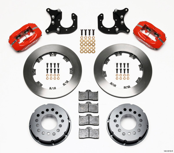 Wilwood Forged Dynalite P/S Rear Kit Red Ford 8.8 w/2.5in Offset-5 Lug - 140-3018-R