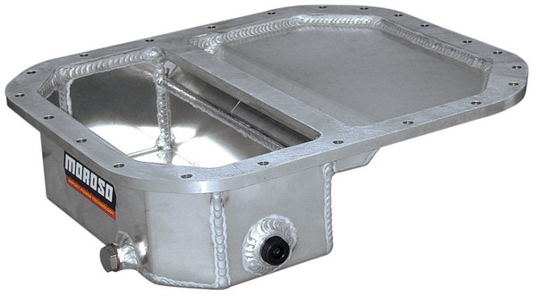 Moroso Mazda 13B Rotary (w/Front Sump) Drag Race Baffled Wet Sump 6.25qt 4in Aluminum Oil Pan - 20942
