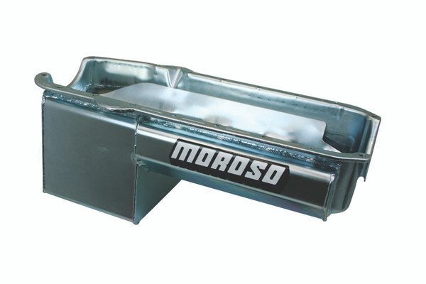 Moroso Pre-80 Chevrolet SBC/Dart Little M Power Pouch Wet Sump 7qt 8.25in Steel Oil Pan - Black - 21015