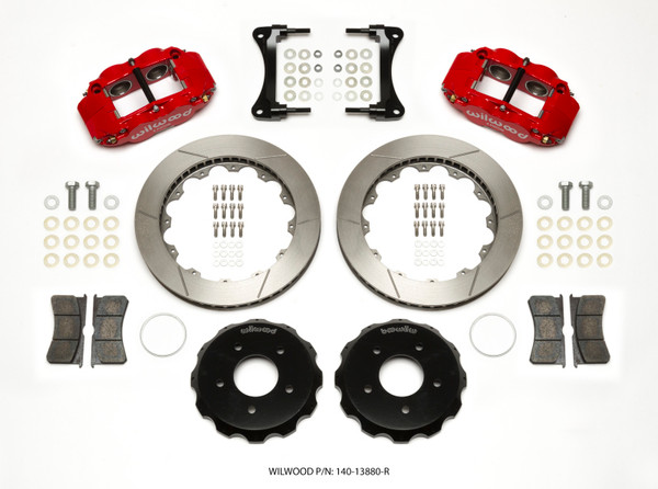 Wilwood Narrow Superlite 4R Front Hat Kit 12.88in Red 2007-Up Jeep Wrangler - 140-13880-R