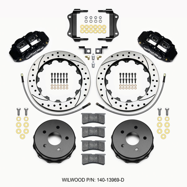 Wilwood Narrow Superlite 4R Rear Kit 12.88in Drilled 2007-up Jeep JK w/Lines - 140-13969-D