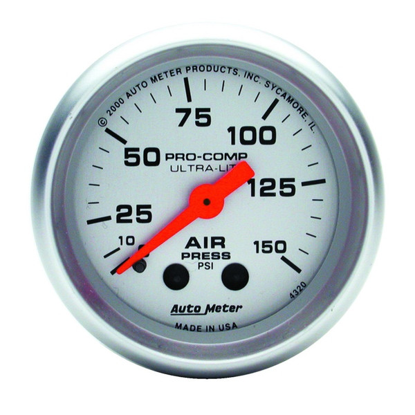 Autometer Ultra-Lite 2-1/16in 0-150 PSI Mechanical Air Pressure Gauge - 4320