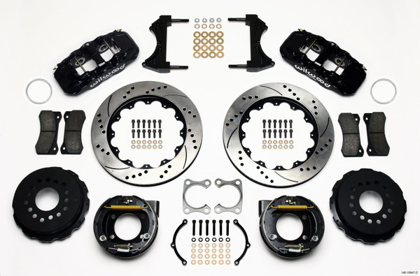 Wilwood AERO4 Rear P-Brake Kit 14.00in Drilled Big Ford Old Style 2.36in Offset - 140-10947-D