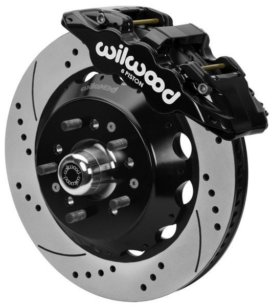 Wilwood 70-81 FBody/75-79 A&XBody AERO6 Frt BBK 14in D/S Rtr Blk Calipers Use w/ Pro Drop Spindle - 140-16197-D