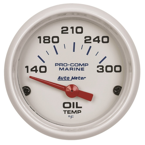 Autometer Marine White Ultra-Lite 2-1/16in Electric Oil Temperature Gauge 140-300 Deg F - 200764