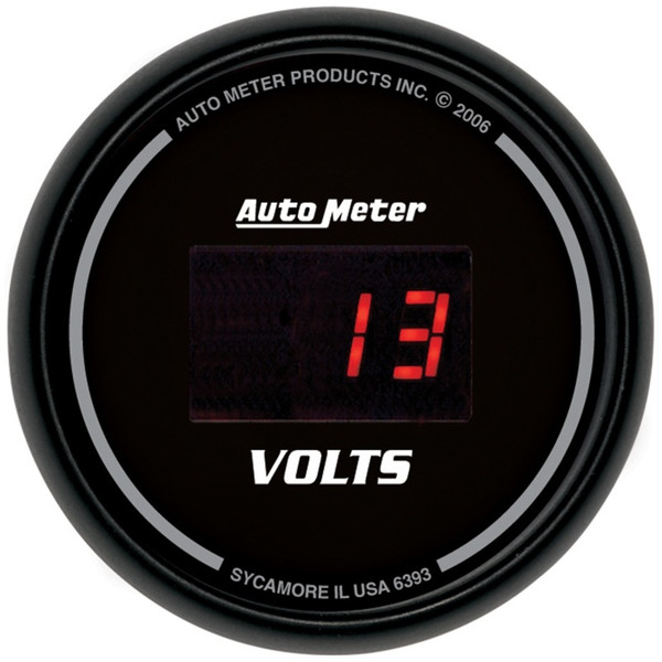 Autometer Black 52.4mm 8-18 Volts Digital Voltmeter Gauge - 6393
