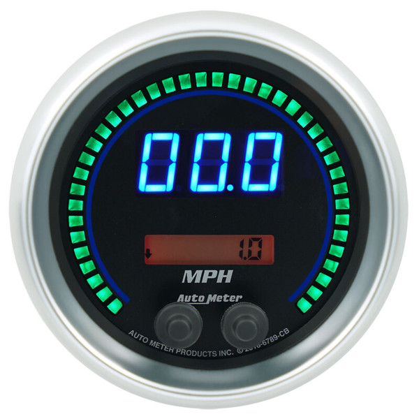 Autometer 85.7mm Black Switchable 260 MPH / 260 KM/H Speedometer Cobalt Elite Digital Gauge - 6789-CB