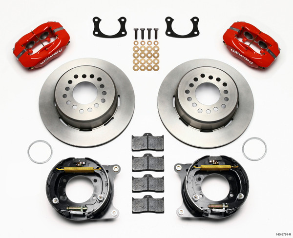 Wilwood Forged Dynalite P/S Park Brake Kit Red New Big Ford 2.50in Offset Front Caliper Mount - 140-9791-R