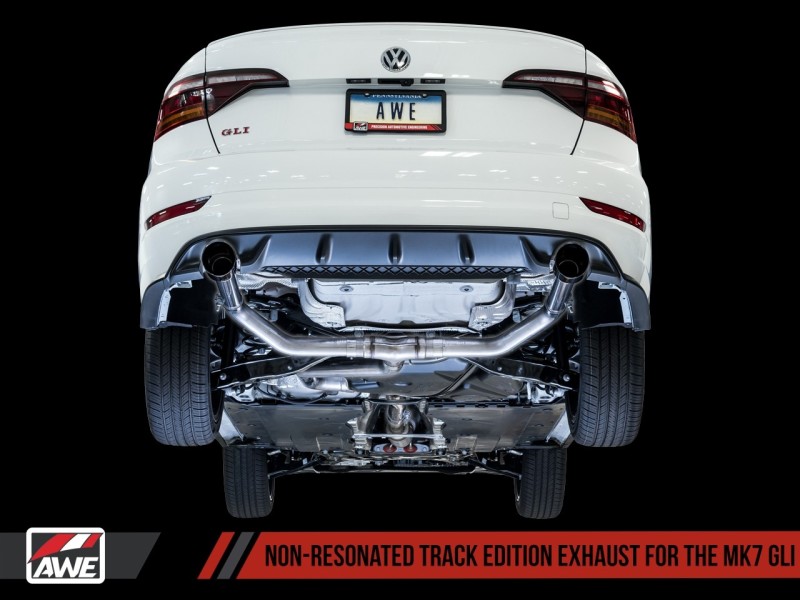 AWE Tuning 18-21 Volkswagen Jetta GLI Mk7 Track Edition Exhaust - Diamond Black Tips (Fits OEM DP) - 3020-23036