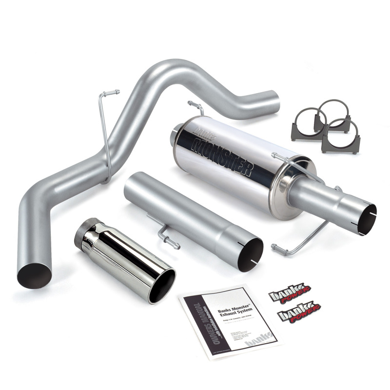 Banks Power 04-07 Dodge 5.9L 325Hp SCLB/CCSB Monster Exhaust Sys - SS Single Exhaust w/ Chrome Tip - 48700