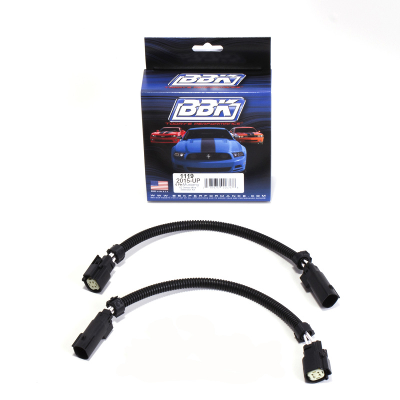 BBK 2015 Mustang GT V6 6-Pin Front O2 Sensor Wire Harness Extensions 12 (pair) - 1119