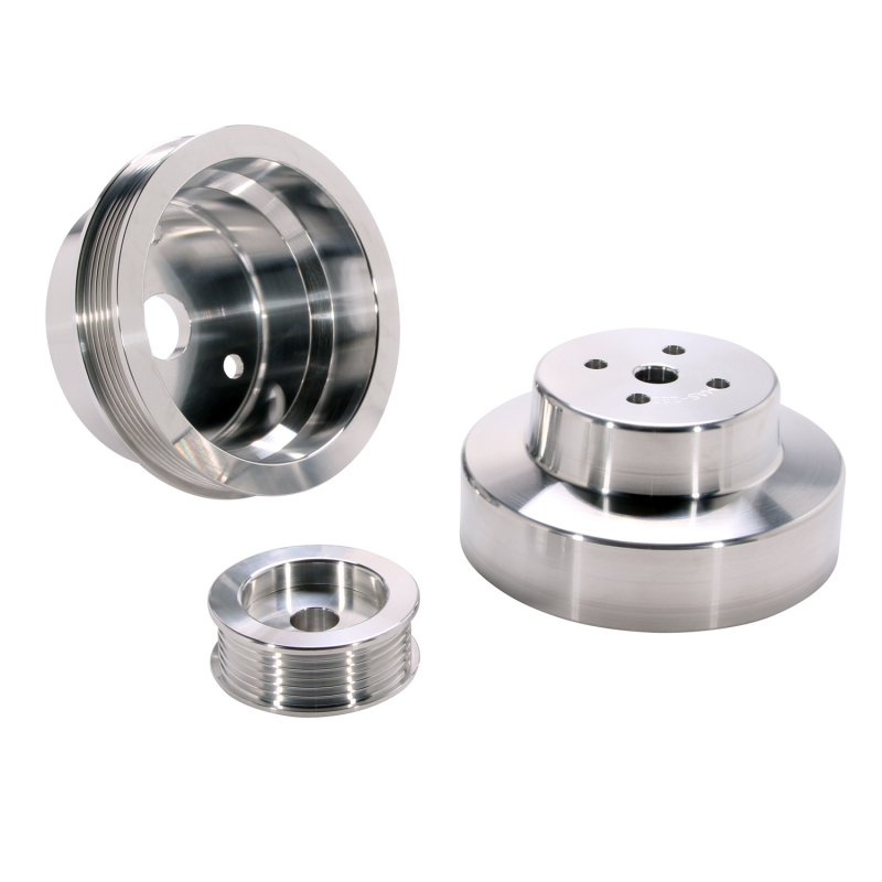 BBK 88-95 GM Truck 4.3 5.0 5.7 Underdrive Pulley Kit - Lightweight CNC Billet Aluminum (3pc) - 1603