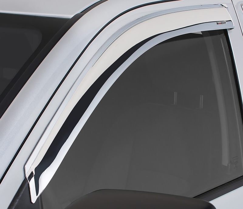 Stampede 2015-2019 Chevy Colorado Extended Cab Pickup Tape-Onz Sidewind Deflector 2pc - Chrome - 60120-8