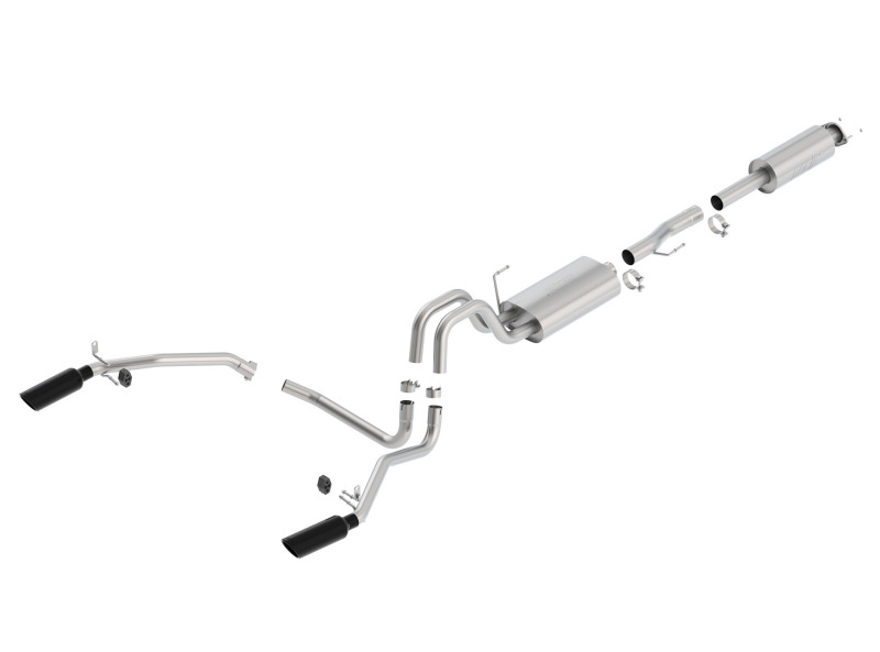 Borla 11-14 Ford F-150 5.0L Stainless Steel S-Type Catback Exhaust - 4in Tips Single Split Rear Exit - 140416BC