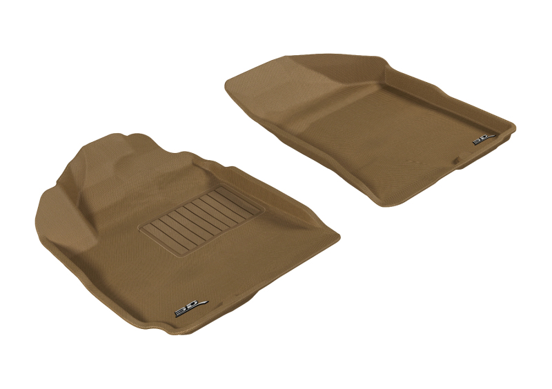3D MAXpider 2010-2012 Hyundai Santa Fe Kagu 1st Row Floormat - Tan - L1HY04011502