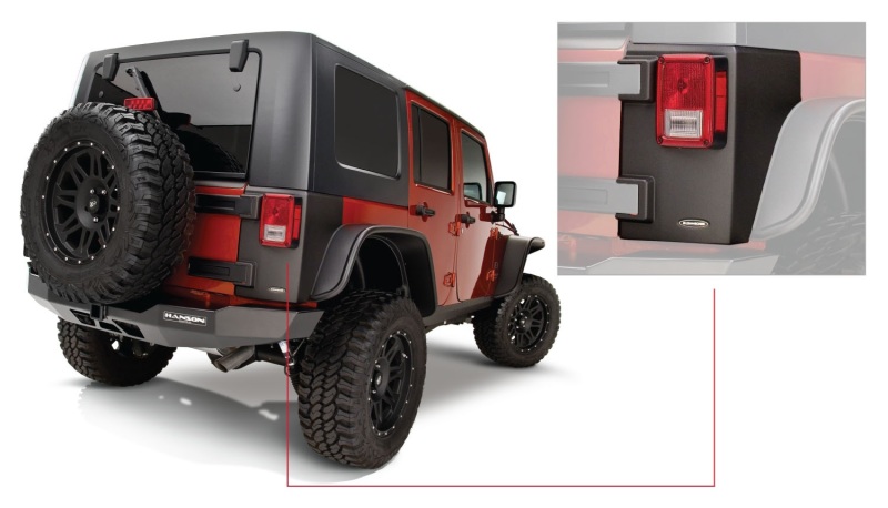 Bushwacker 07-18 Jeep Wrangler Trail Armor Rear Corners - Black - 14010