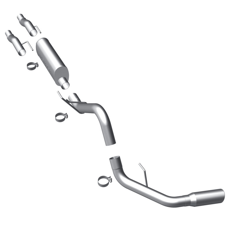 MagnaFlow 11 Ford F-150 3.7L/5.0L/6.2L SS Catback Exhaust Single Rear Side Exit w/ 4in SS Tips - 15000