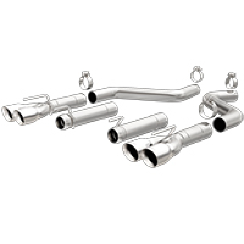 MagnaFlow Axle-Back, SS, 3in, Quad Split Rear 3.5 Tips 2015 Dodge Challenger incl SRT Hellcat - 19206