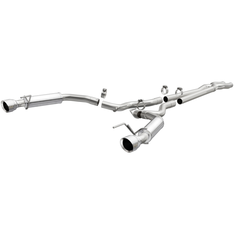 MagnaFlow Cat Back, SS, 2.5in, Competition, Dual Split Polished 4.5in Tips 2015 Ford Mustang V6 3.7L - 19099
