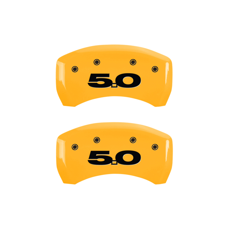 MGP Rear set 2 Caliper Covers Engraved Rear 50 Yellow finish black ch - 10010RM50YL