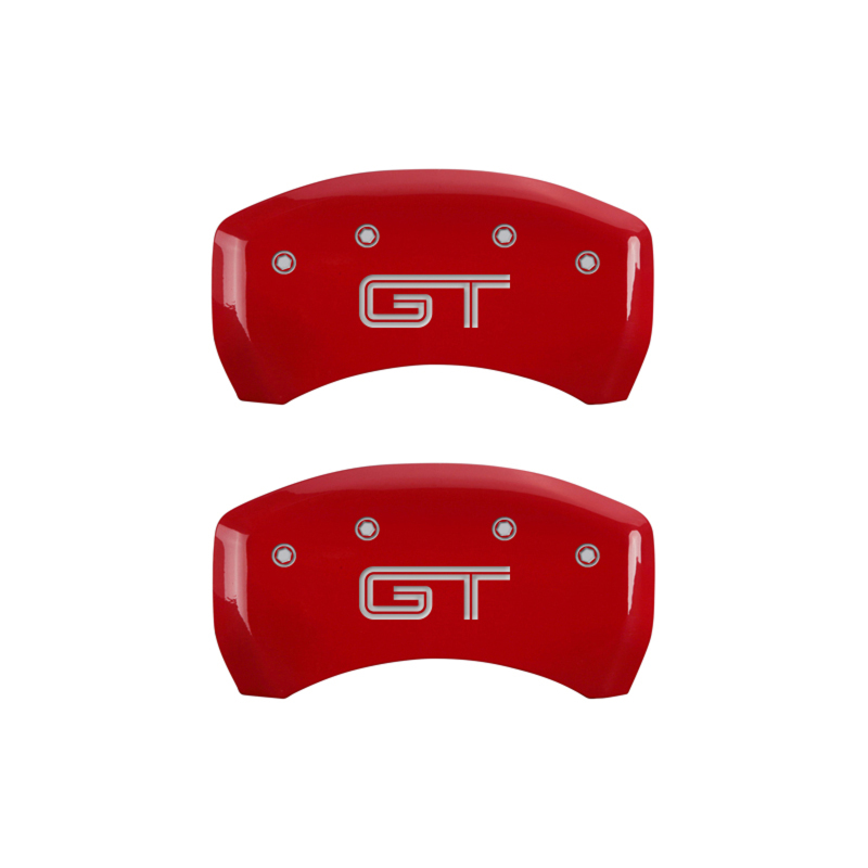 MGP Rear set 2 Caliper Covers Engraved Rear 2015/Bar & Pony Red finish silver ch - 10010RMB2RD