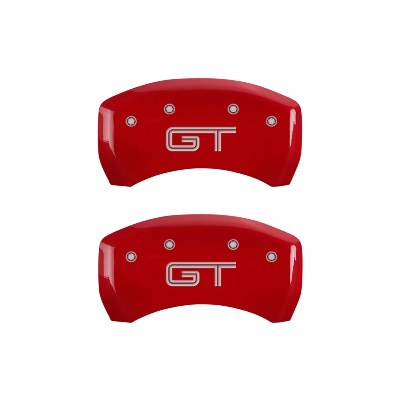 MGP Rear set 2 Caliper Covers Engraved Rear S197/GT Red finish silver ch - 10010RMG2RD