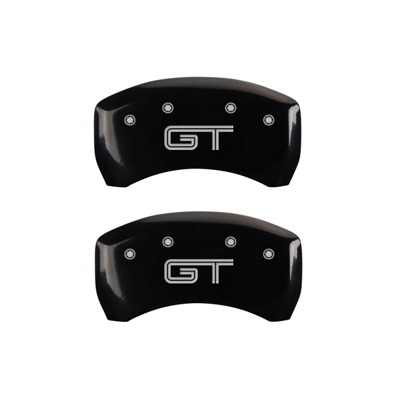 MGP Rear set 2 Caliper Covers Engraved Rear S197/GT Black finish silver ch - 10010RMG2BK