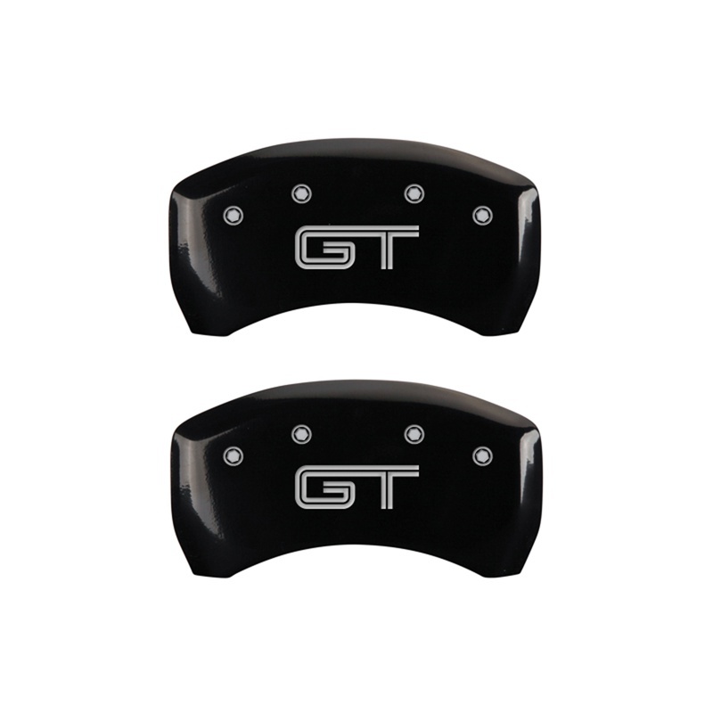 MGP Rear set 2 Caliper Covers Engraved Rear GT Black finish silver ch - 10010RMGTBK