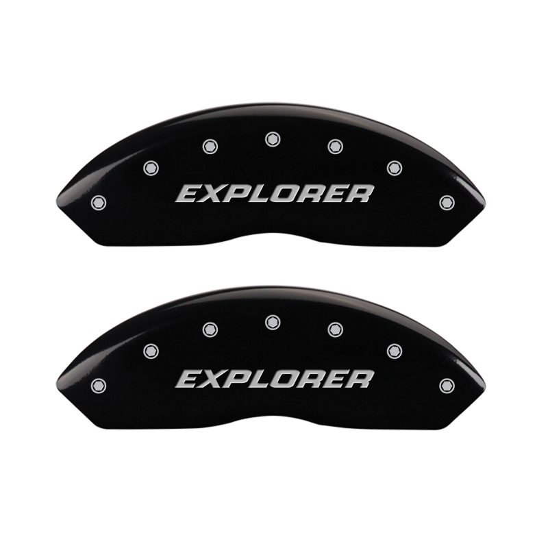 MGP 4 Caliper Covers Engraved Front & Rear Explorer/2011 Black Finish Silver Char 2010 Ford Explorer - 10041SEXPBK