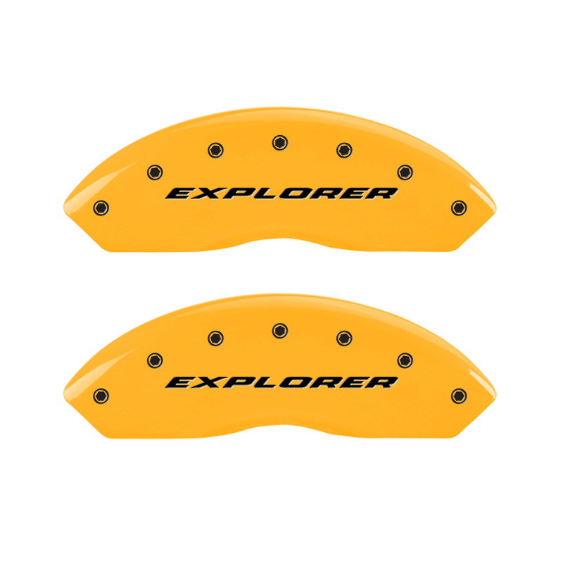 MGP 4 Caliper Covers Engraved Front & Rear Explorer Yellow Finish Black Char 2006 Ford Explorer - 10041SXPLYL
