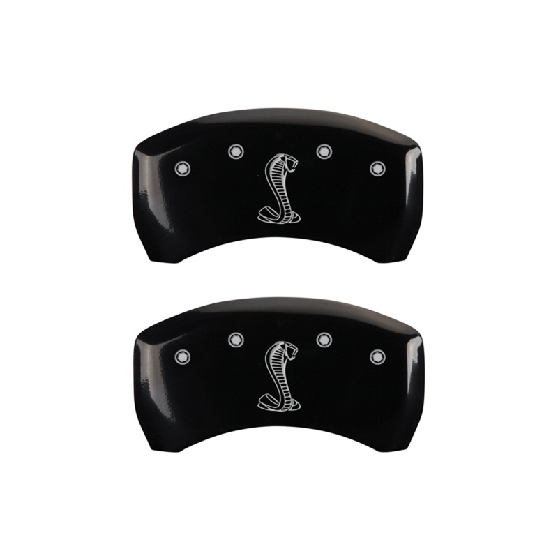 MGP Rear set 2 Caliper Covers Engraved Rear Tiffany Snake Black finish silver ch - 10203RSNKBK