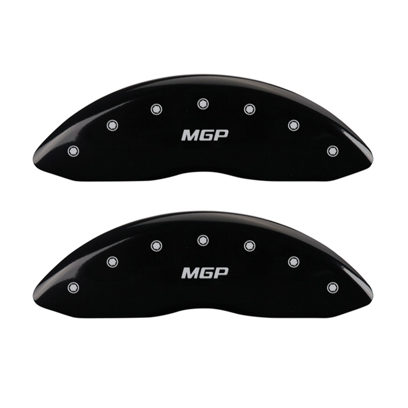 MGP Front set 2 Caliper Covers Engraved Front MGP Black finish silver ch - 10232FMGPBK