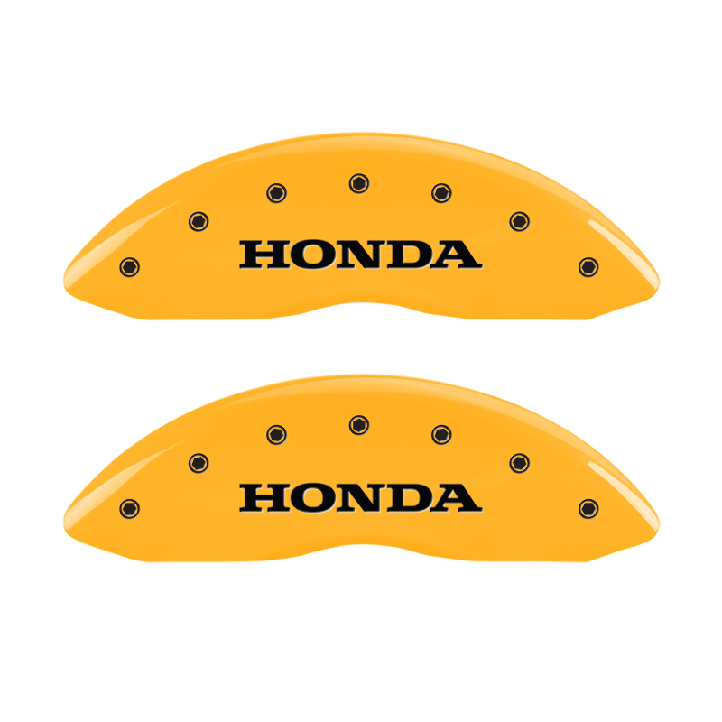 MGP 4 Caliper Covers Engraved Front Honda Engraved Rear Pilot/2015 Yellow finish black ch - 20213SPLTYL