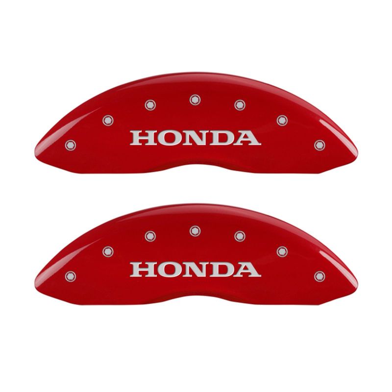 MGP 4 Caliper Covers Engraved Front Honda Engraved Rear Pilot/2016 Red finish silver ch - 20213SPILRD