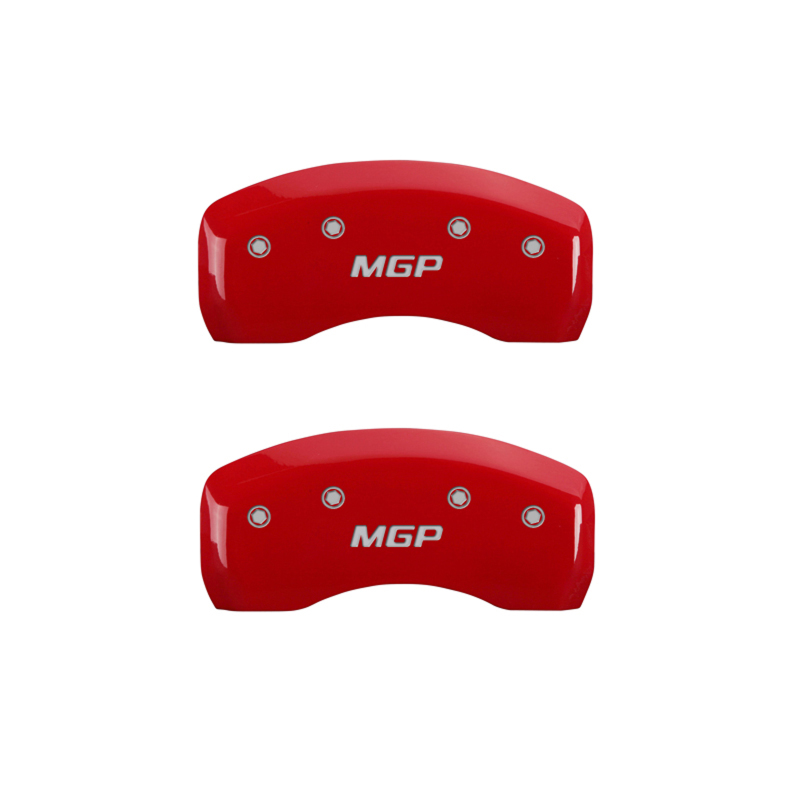 MGP 4 Caliper Covers Engraved Front & Rear MGP Red Finish Silver Characters 2017 Mazda CX-9 - 26221SMGPRD