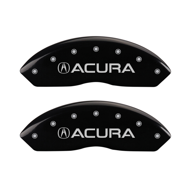 MGP 4 Caliper Covers Engraved Front & Rear Acura Black finish silver ch - 39016SACUBK