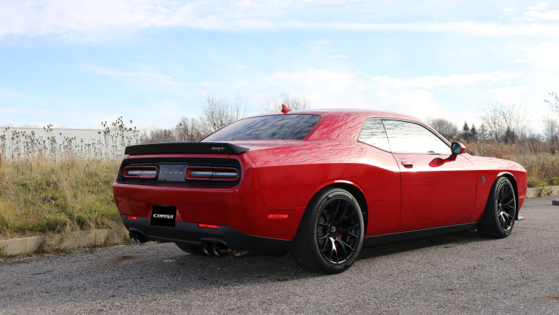 Corsa 2015-2023 Dodge Challenger Hellcat Dual Rear Exit Sport Exhaust w/ 3.5in Black Tips - 14987BLK
