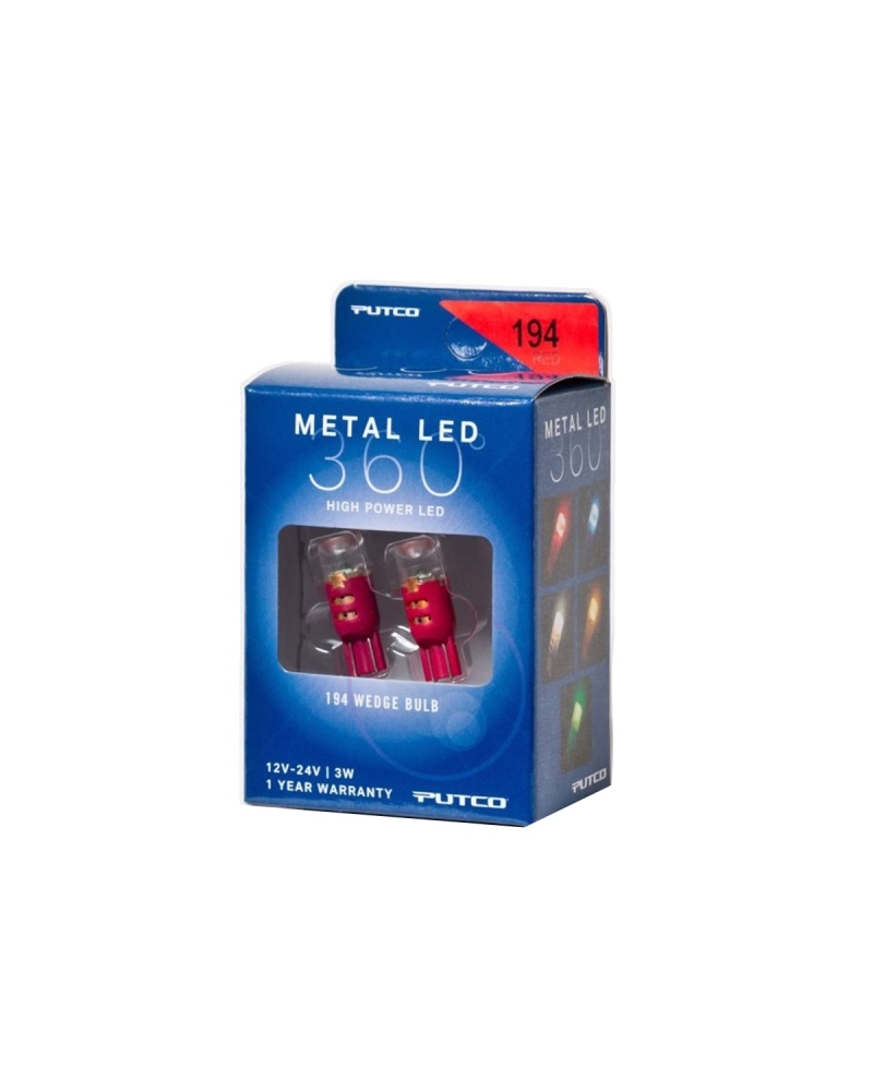 Putco 194 - Red Metal 360 LED - 340194R-360